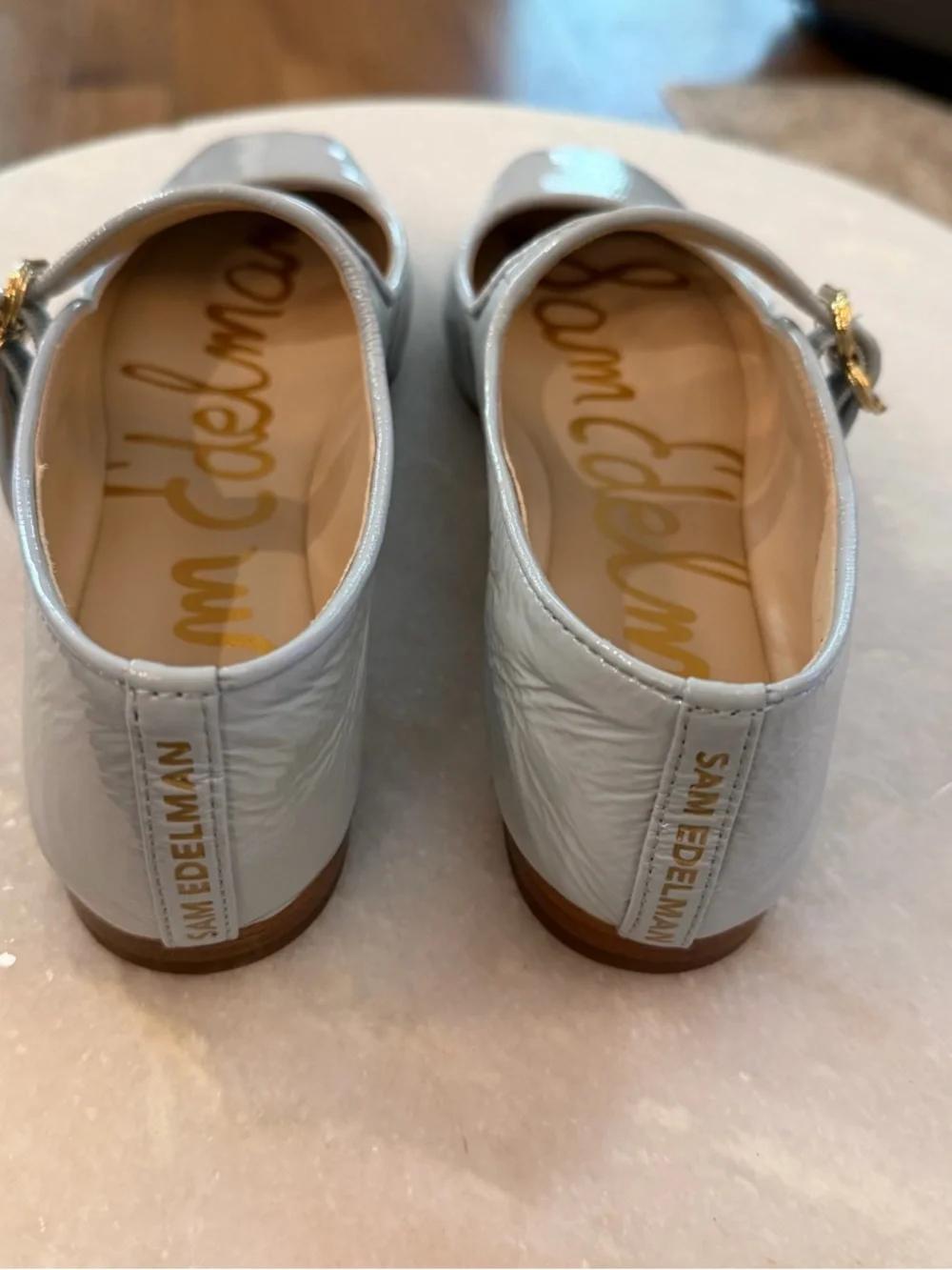 Sam Edelman Michaela Mary Jane Flat Shoes Cape Blue Leather Women’s Sz 7 - Picture 2 of 8